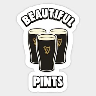 Beautiful Pints of Stout Beer Sticker